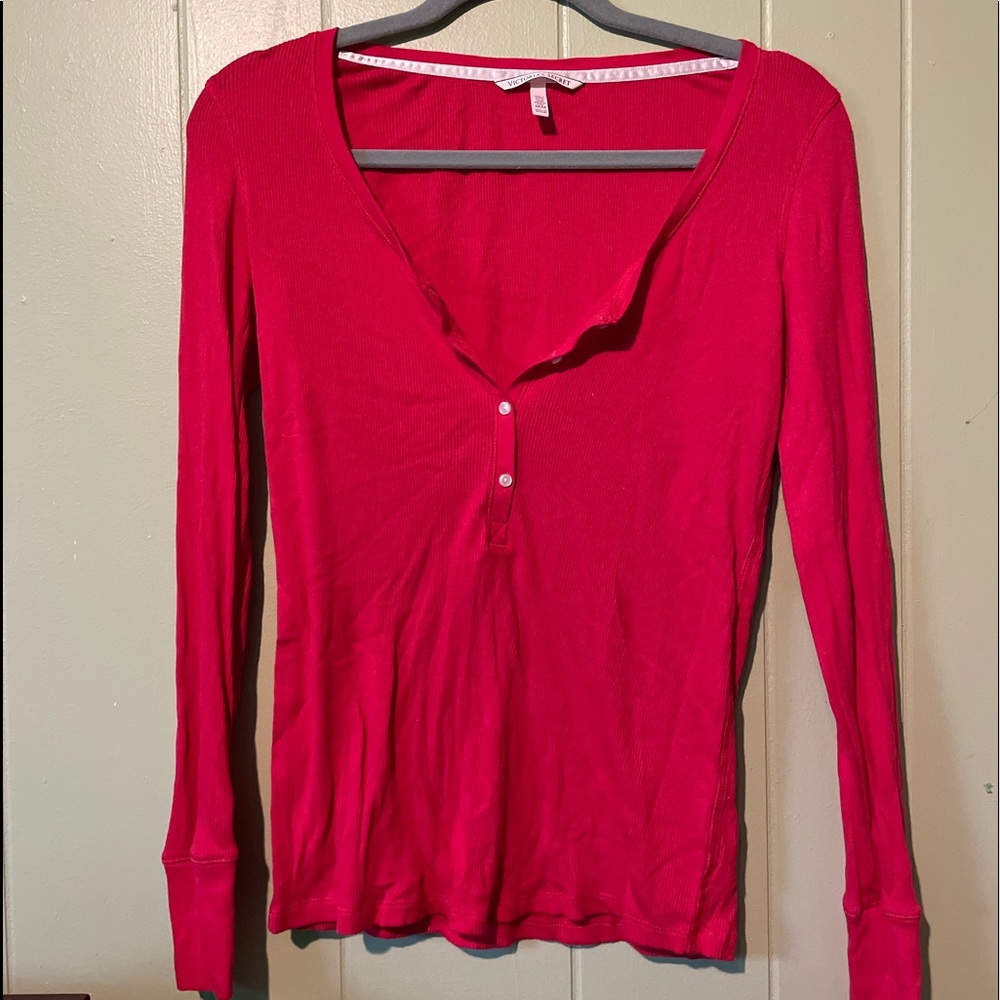 Victorias Secret Womens Medium Red Long-sleeve